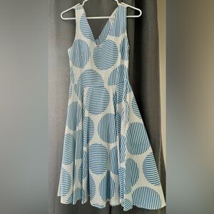 Eva Rose Medium blue and white dress